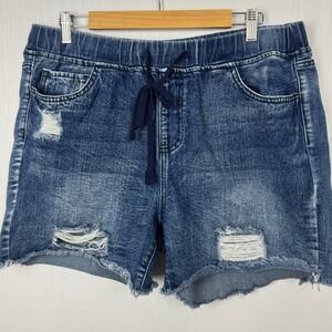 YMI Women's‎ Dream Jeans XL Distressed Denim Drawstring Shorts